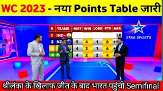 World Cup 2023 points table today | World Cup 2023 points table latest update | points table India