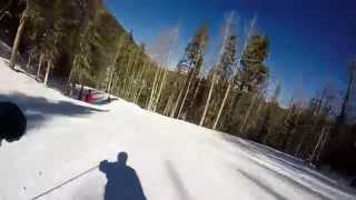 Angel Fire Resort Skiing "Mother Lode" (blue run).