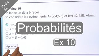 Ex 10 : écrire l'intersection de deux événements