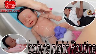 Silicone Baby's Night Routine Feeding, changing and Bath