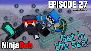 Minecraft PS4 - "Get in the sea!" Hollow Mountain Survival Ep. 27