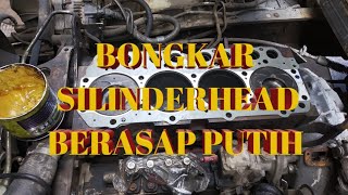 Proses bongkar silinderhead hino berasap putih part 1