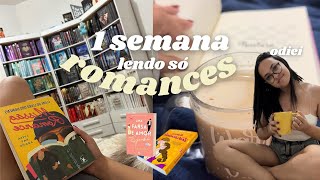 Lendo só livros de romance por 1 semana | Vlog de leitura