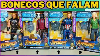 BONECOS VINGADORES GUERRA INFINITA QUE FALAM-CAPITÃO AMÉRICA, THOR, STAR-LORD, VIUVA NEGRA - MARVEL