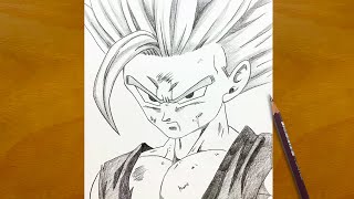 Anime Sketch | How to Draw Gohan SSJ2 Step by Step | Dragon Ball Super Art