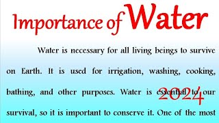 essay on Importance of water essay in English 2024 speech on importance of water in English