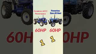 Farmtrac 6055 Powermaxx Vs Powertrac Euro 60 Next Short Comperison 😮😮😮😮😮 #shorts