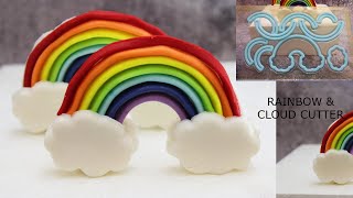 Easy fondant rainbow🌈 & clouds making with cutter