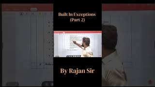 Built in Exceptions - 2 in Java | By Rajan Sir