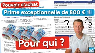 Prime exceptionnelle de 800 € 💶  : Qui y a droit et comment l'obtenir ?