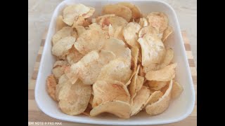 Crispy and crunchy potato wafers | Easy to make instant potato wafers | Ruchira