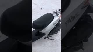 Японский мопед Honda Dio af 56 зимний запуск 3.02.2021.( 4-x тактный, жидкостное охлаждение)