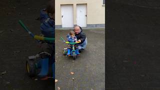 Dad prepares future racers 😎😎 #dwarf #husbandwife #family #twins #twins #viralvideo