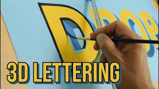 How to hand paint 3D LETTERING with a blended shadow | Lettering, outlining, shading | SIGN PAINTING