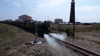 RH&DR Green Goddess leaving Dungeness for Hythe 2.8.14