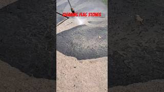 pressure washing nasty flag stones #pressurewashing #flagstone #cleaning #outdoors #shorts