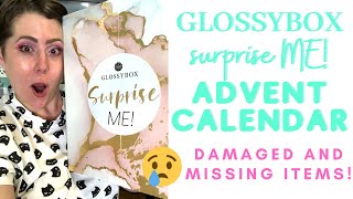 GlossyBox "Surprise Me" advent calendar unboxing and try on ~ missing and damaged items!