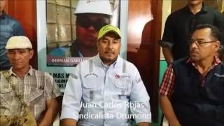 Trabajadores de Drumond no vuelven a labores hasta que no se rescate cuerpo de operario