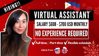 GENERAL VIRTUAL ASSISTANT $600 - $700 USD MONTHLY NO EXPERIENCE REQUIRED