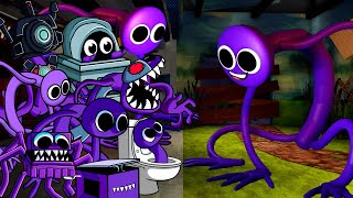 Purple Rainbow Friends All Phases VS Purple Friday Night Funkin Mod Roblox