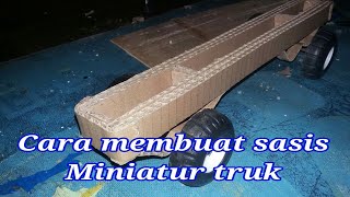 cara membuat sasis+per daun miniatur truk / dari kardus