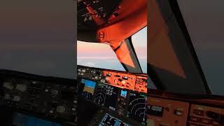 Sunset Red light (B787 cockpit)