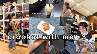 a few days crocheting in boston | fall sweater design, scrap shoulder bag, decorating 🧶