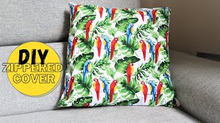 EASY ZIPPERED CUSHION COVER // DIY