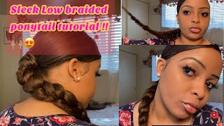 SLEEK LONG BRAIDED PONYTAIL ON NATURAL HAIR | TUTORIAL 🙌🏽