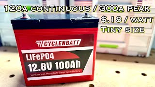 Super Powerful, Tiny Form Factor: CYCLENBATT 100AH 12.8 BATTERY