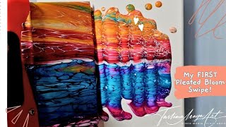 131 MY FIRST Pleated Bloom! 3D Acrylic Pour Paint Abstract Art for Beginners TAG Team Challenge!