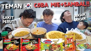 REAKSI TEMAN KOREA PERTAMA KALI COBA MIE+SAMBAL PEDAS!!🇰🇷🇮🇩 MAKAN LANGSUNG BATUK!!😂