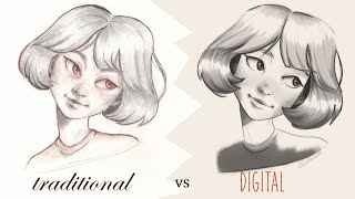 TRADITIONAL vs DIGITAL drawing: PROS and CONS (+ both drawing process)