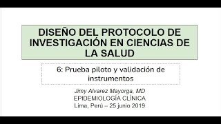 6: Prueba piloto y validación de instrumentos #validation  #investigación #investigations #tesis