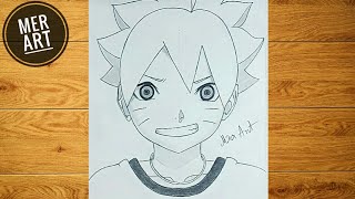 Easy anime drawing // How to draw boruto uzumaki step_by_step