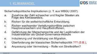 Sicherheitspolitisches Forum Süd #02: Konfliktlinie Klimawandel: Neue Aufgaben für die Streitkräfte?