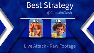 Perfect 3 Star in a live attack with Rootriders and Valkyries (Raw Footage)