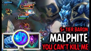 MALPHITE S+ TIER BARON LANE | WILD RIFT MALPHITE FULL TANK | MALPHITE LEAGUE OF LEGENDS | SOLO RANK