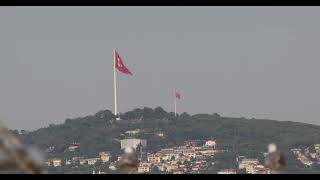 4K - Turkish Flag 3, istanbul, Turkey - August 2021 / 400mm Lens