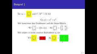 Minimieren mittels des mehrdimensionalen Newton-Verfahrens