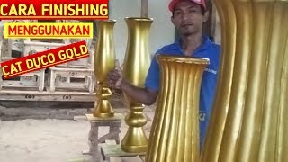 TUTORIAL finishing cat duco gold pada pot kayu