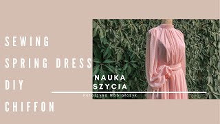 Spring dress DIY I chiffon I Tutorial I Step by step I Fashion I Nauka szycia sukni z szyfonu tiktok