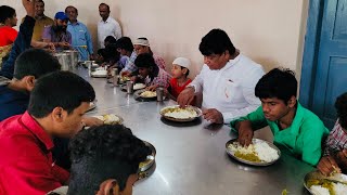 Syed Sohail Quadri Corporator AIMIM had a lunch with Blinds & Deaf in government aided school