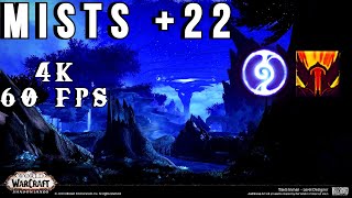 NIGHT FAE FURY WARRIOR M+ 22 Mists! (Tyrannical,  Bursting, Volcanic) - WoW Shadowlands 9.1