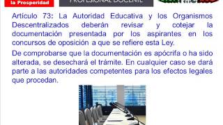 ARTÍCULO 73: LEY  DEL SERVICIO DOCENTE EN PRO DE UNA SOCIEDAD DE VALORES.