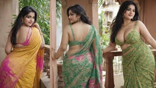 [4K] Beautiful Ai Indian plus Size  Saree Color and all stylish plus size | Design for Women Prat 46