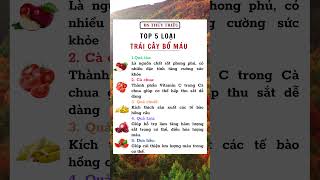 Top 5 loại trái cây bổ máu || Bs Thủy Triệu  #shots #shorts