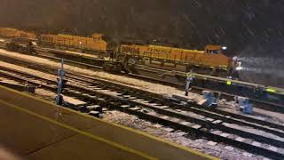 BNSF slowing for recrew in heavy snowfall