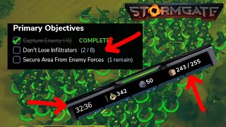 Stormgate Mission 3 Prisoner - how to get a large army, before intended.