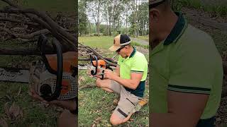 Never run out of bar oil again Stihl MS180 Chainsaw tip! #shorts #chinsaw #sthil #ms180 #diy